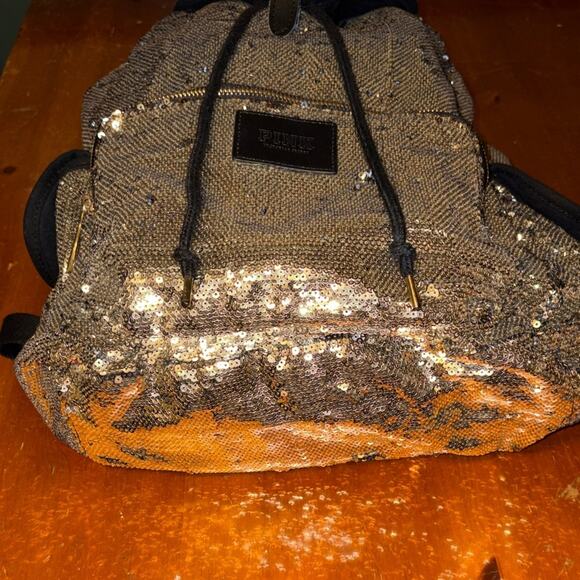 PINK Victorias Secret Gold Sequin Backpack Y2K main image 4